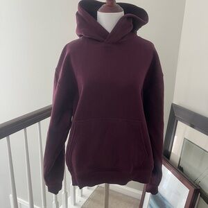 Aritzia Perfect Hoodie Swearfleece L plum maroon